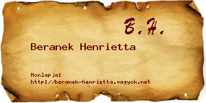 Beranek Henrietta névjegykártya